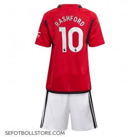 Manchester United Marcus Rashford #10 Replika babykläder Hemmaställ Barn 2023-24 Kortärmad (+ korta byxor)